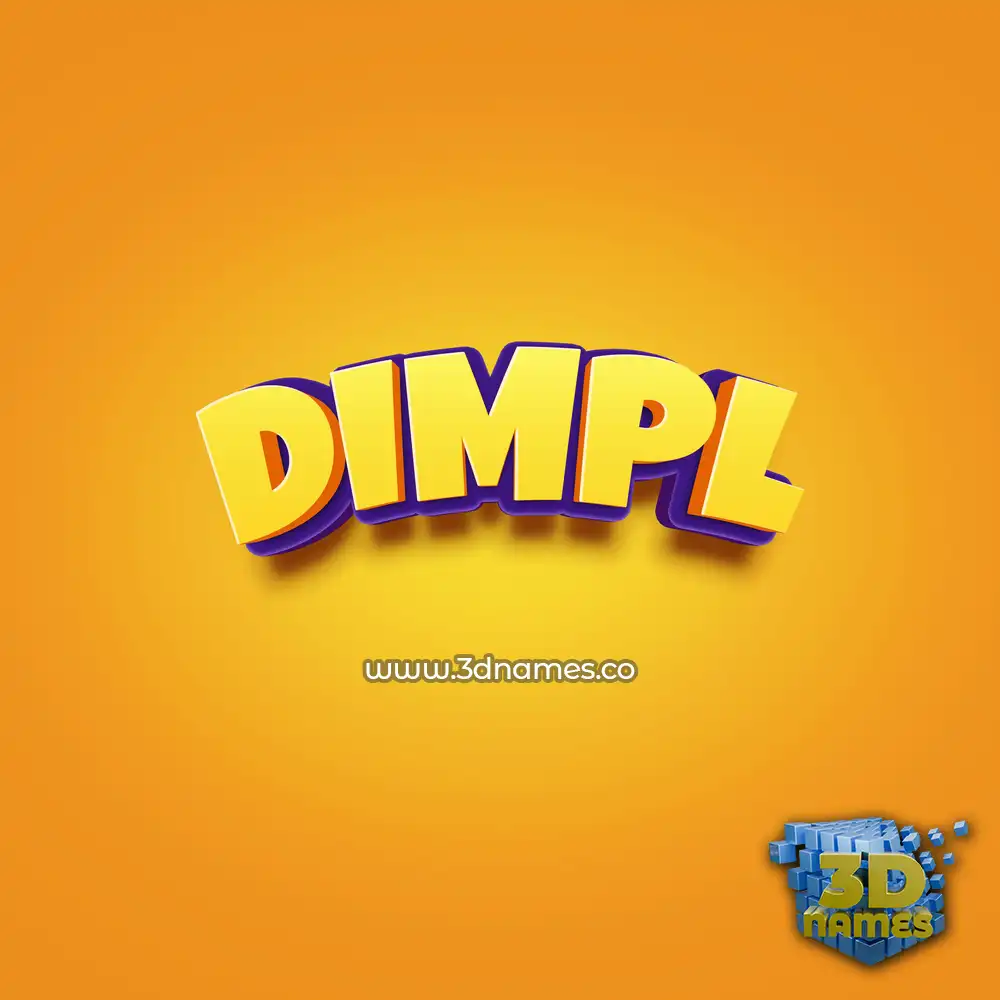 dimpl in Orange Toon style - 3D name wallpaper
