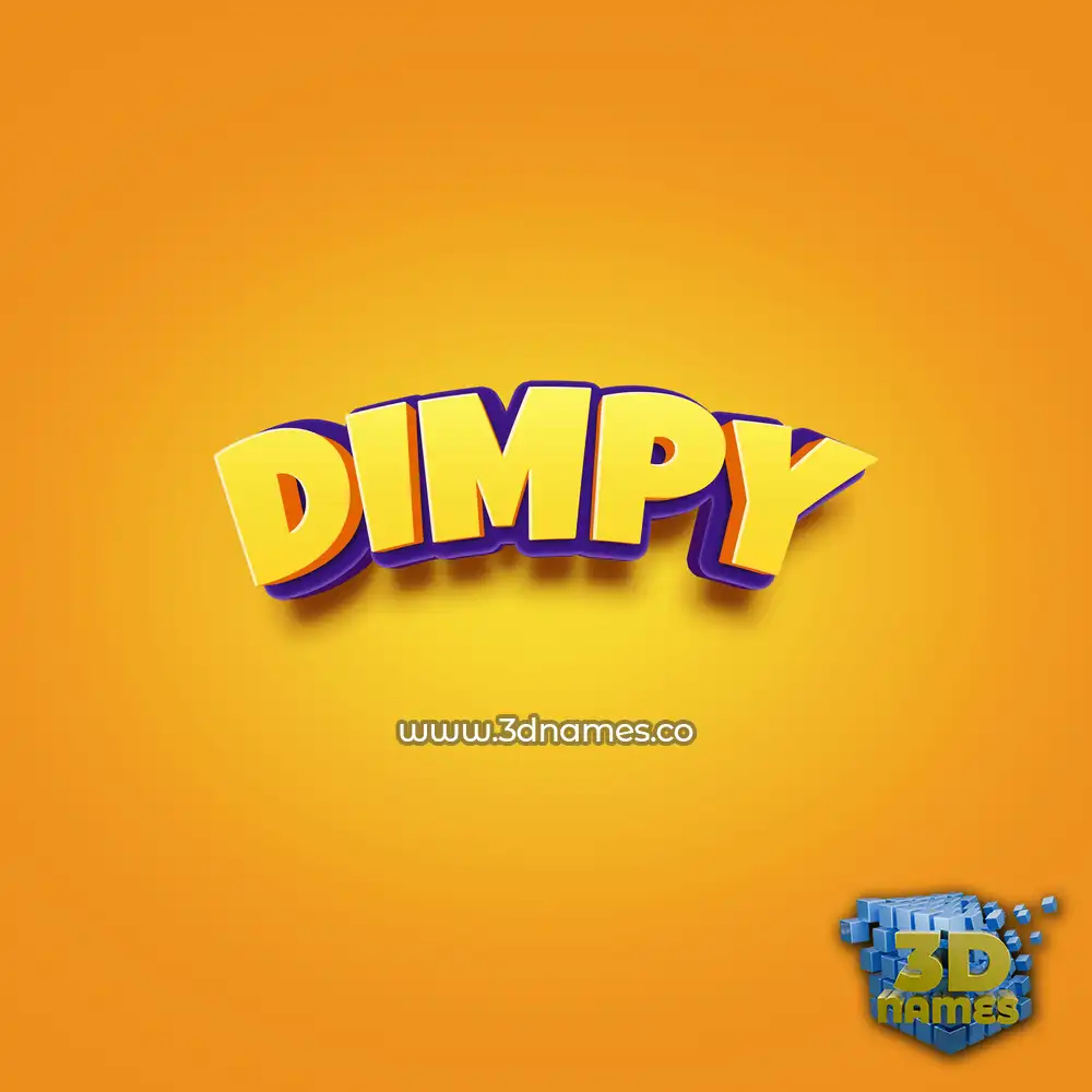 dimpy in Orange Toon style - 3D name wallpaper
