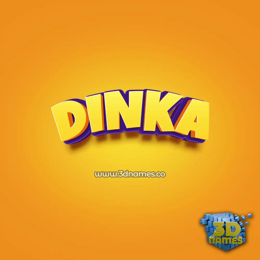 dinka in Orange Toon style - 3D name wallpaper
