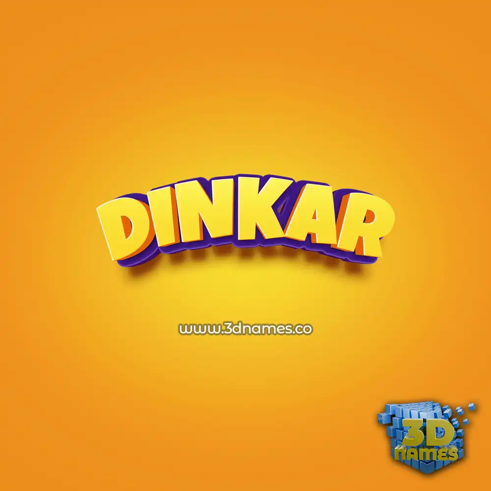dinkar in Orange Toon style - 3D name wallpaper