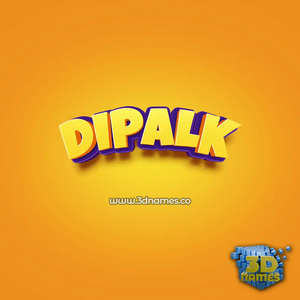 dipalk in Orange Toon style - 3D name wallpaper