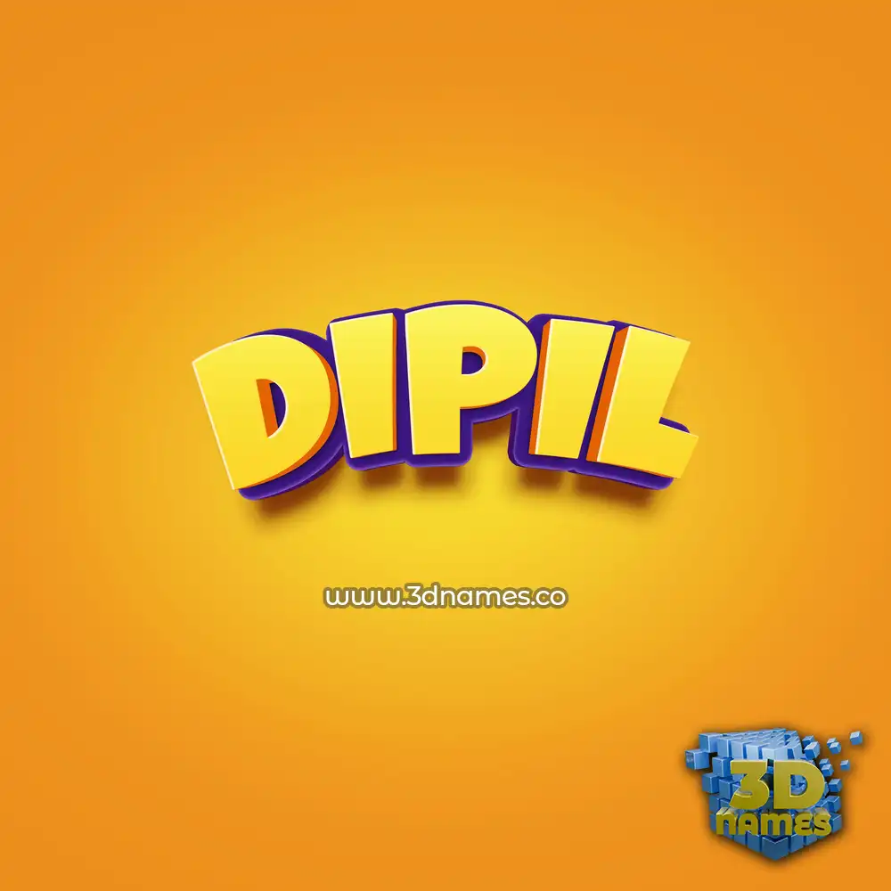 dipil in Orange Toon style - 3D name wallpaper