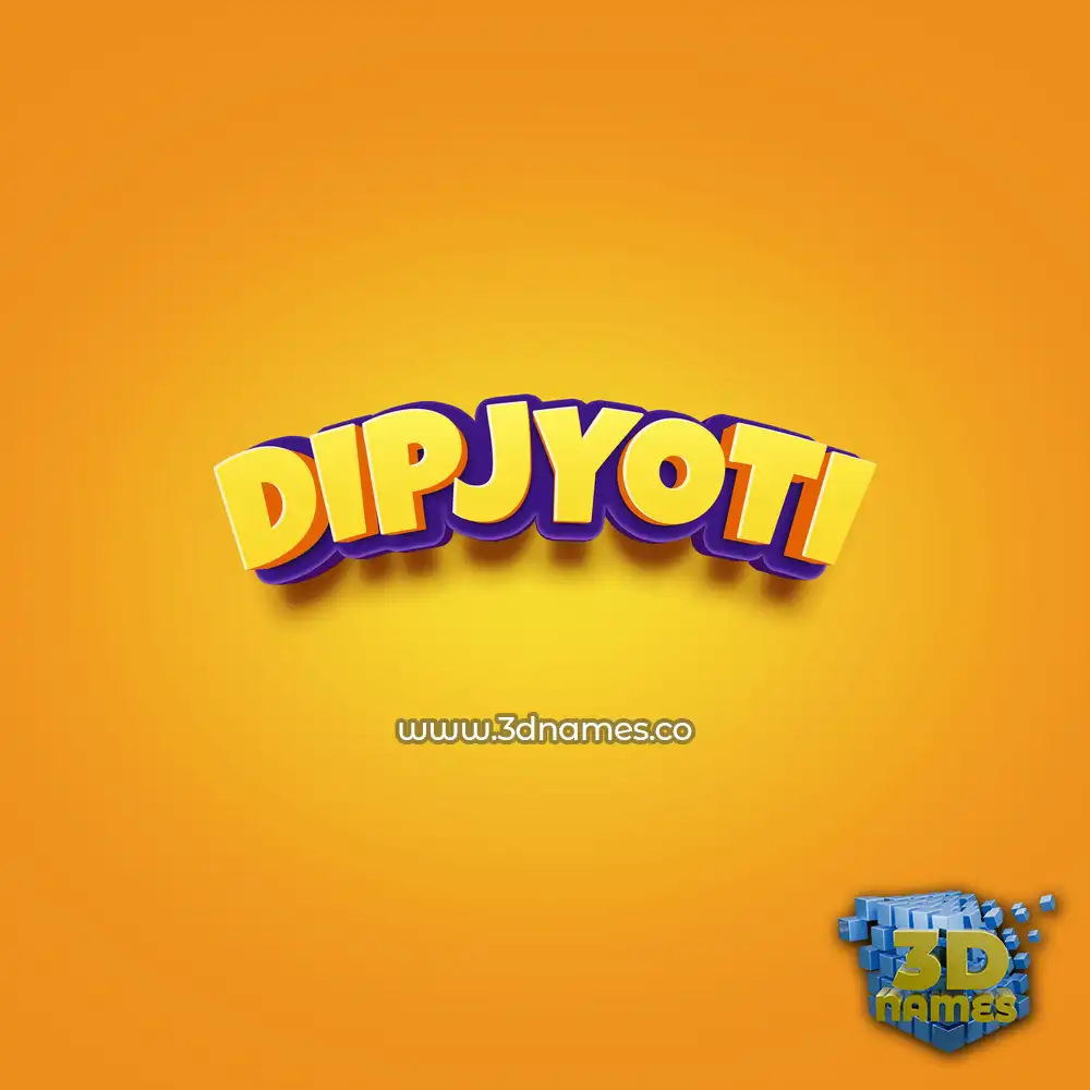 dipjyoti in Orange Toon style - 3D name wallpaper