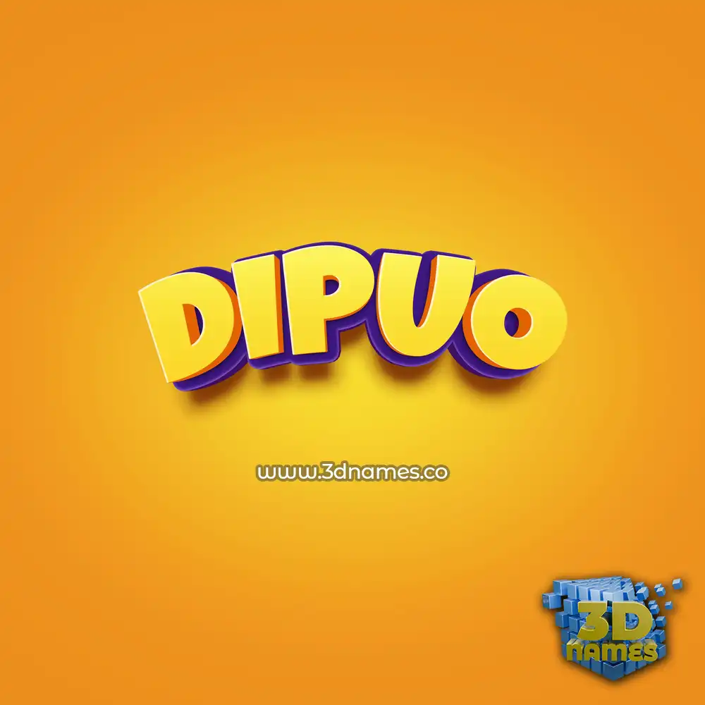 dipuo in Orange Toon style - 3D name wallpaper