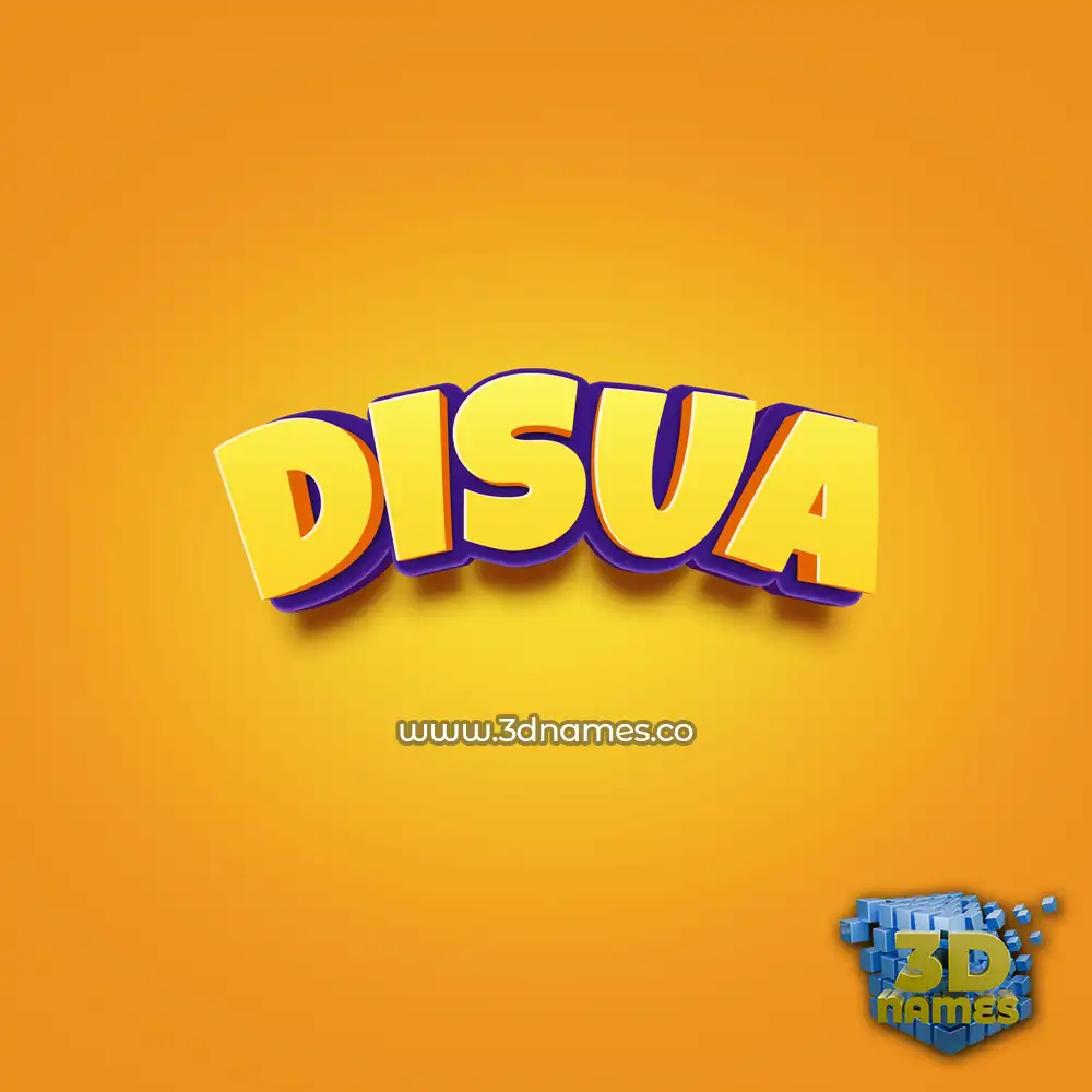 disua in Orange Toon style - 3D name wallpaper