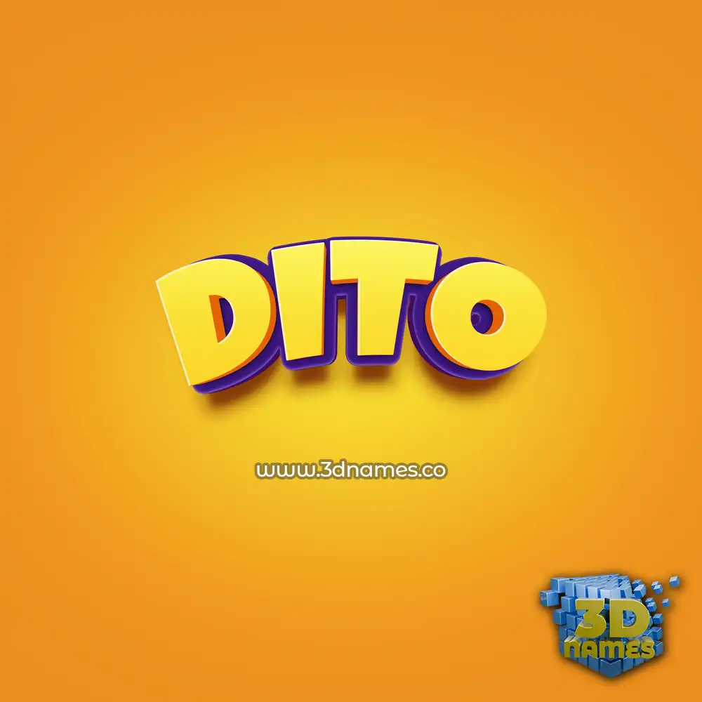 dito in Orange Toon style - 3D name wallpaper
