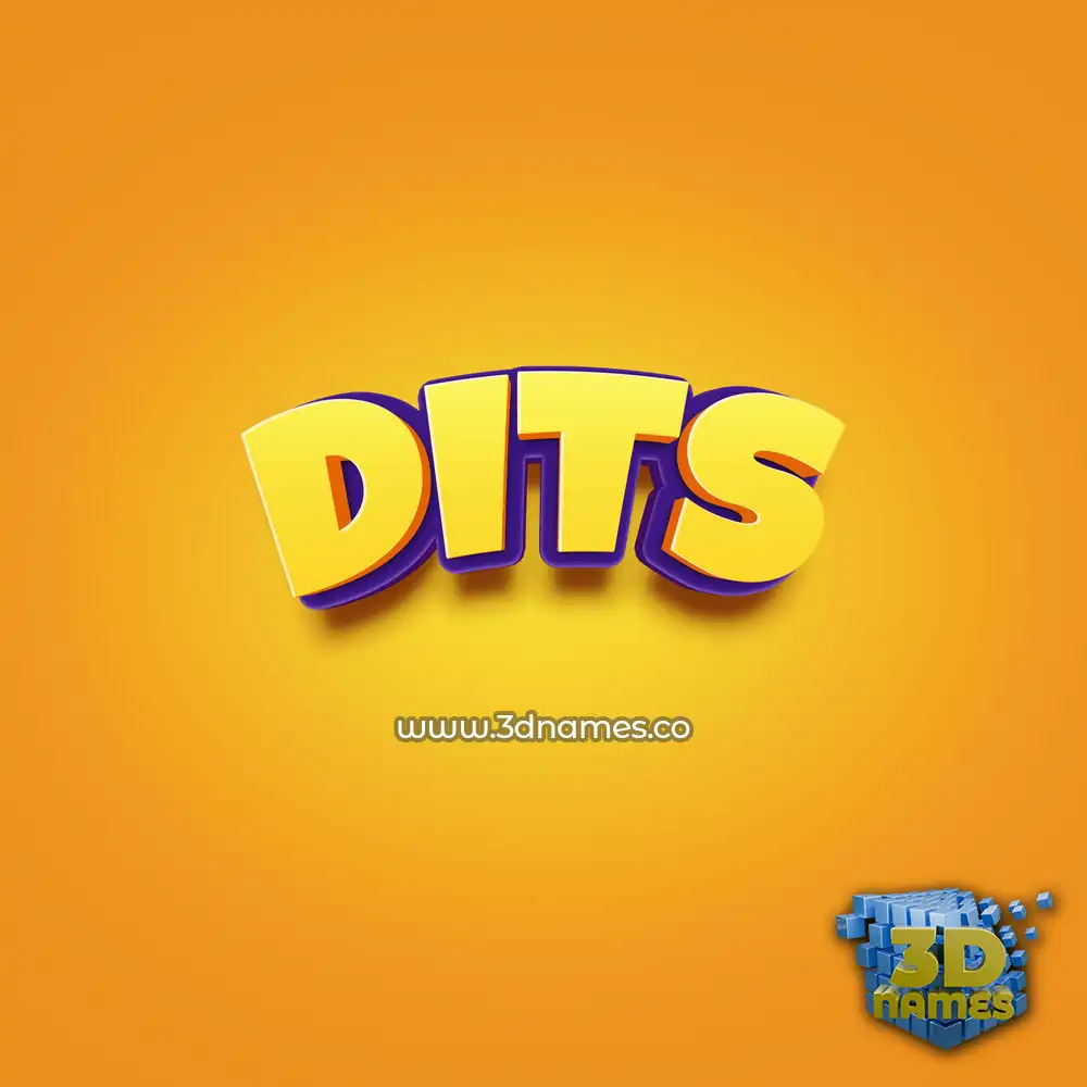 dits in Orange Toon style - 3D name wallpaper
