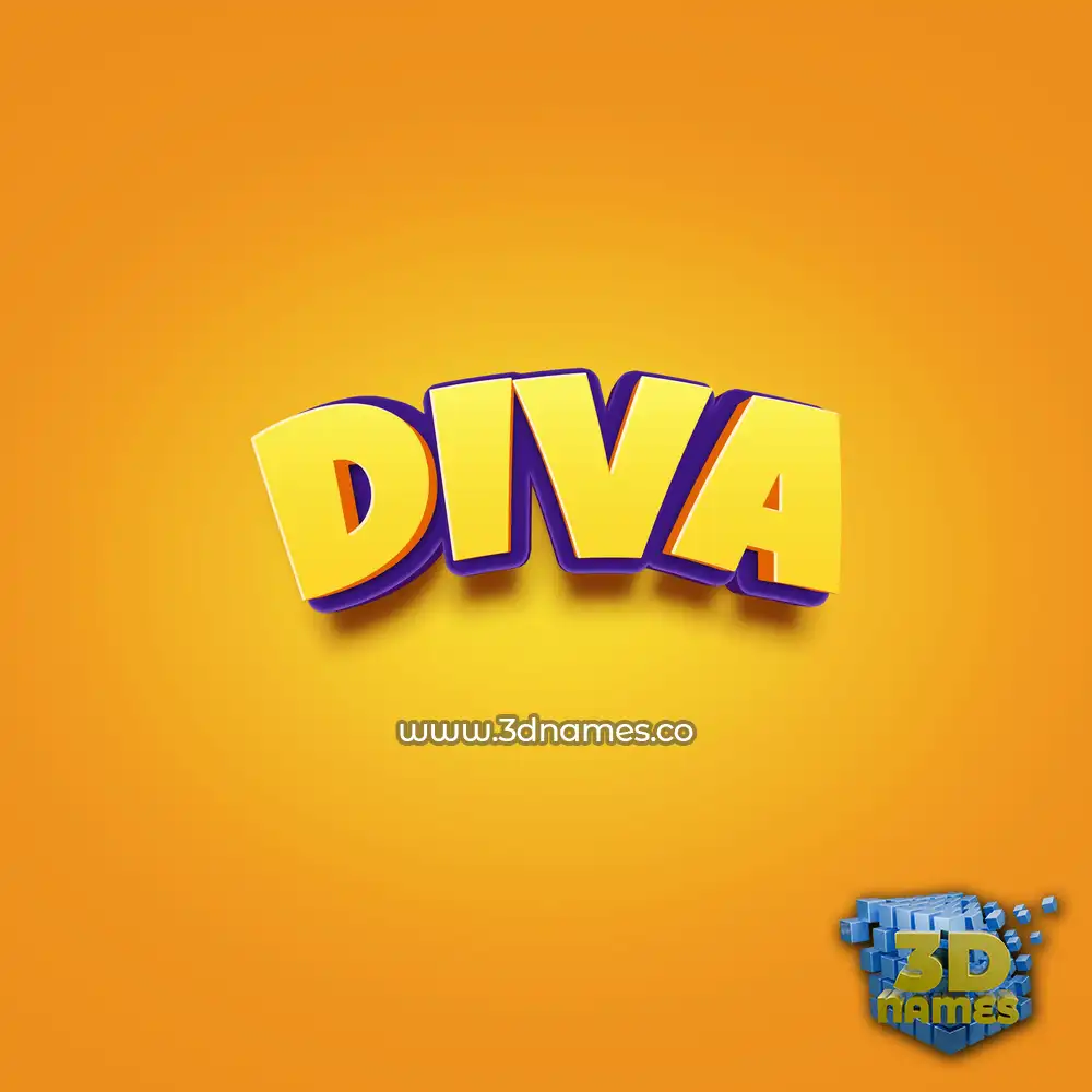 diva in Orange Toon style - 3D name wallpaper