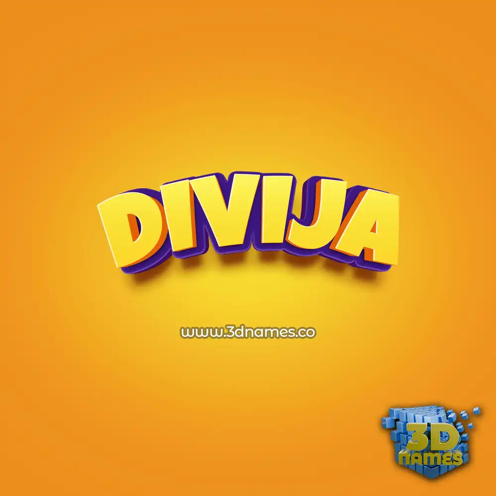divija in Orange Toon style - 3D name wallpaper
