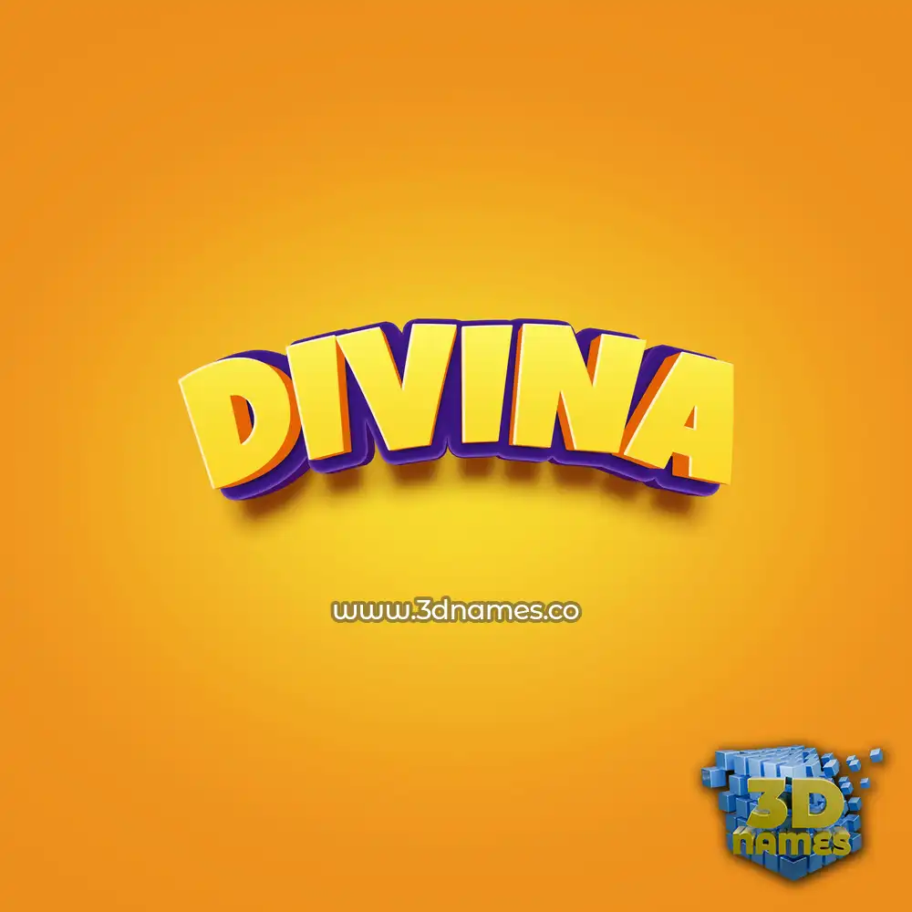 divina in Orange Toon style - 3D name wallpaper