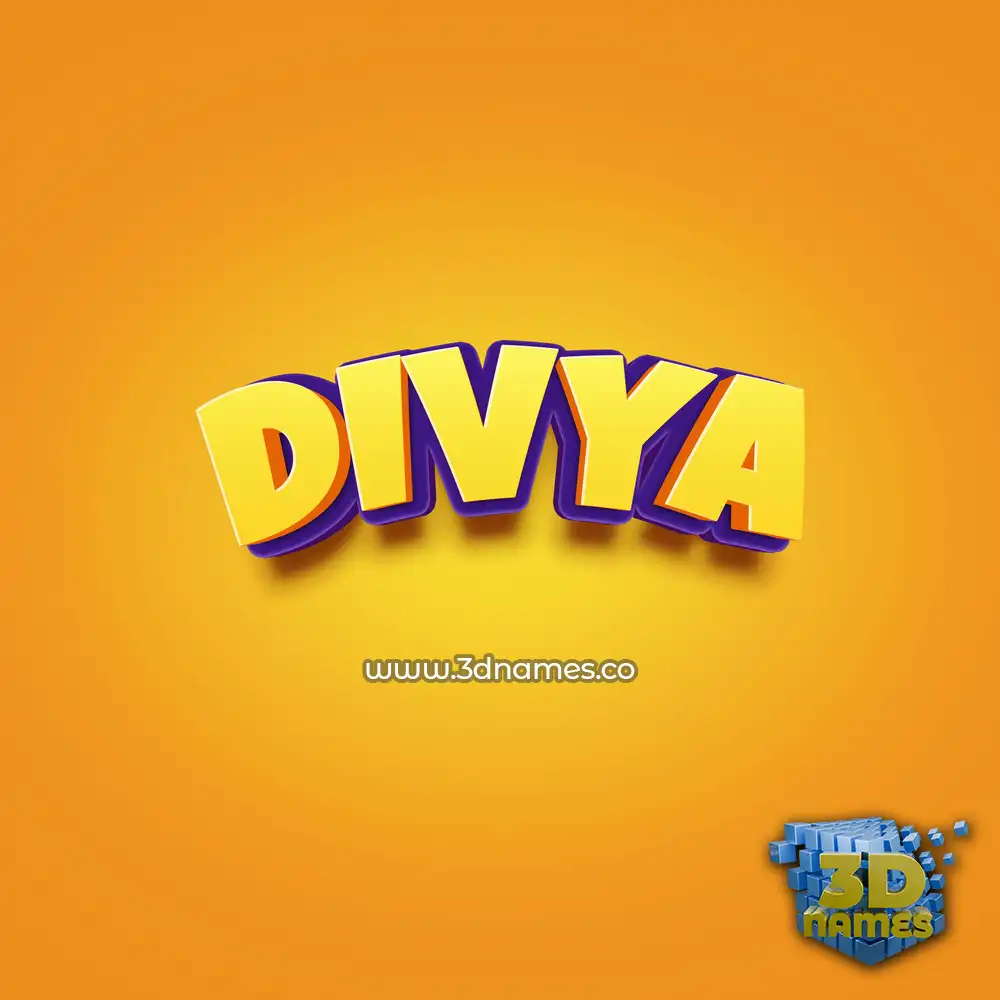 divya in Orange Toon style - 3D name wallpaper