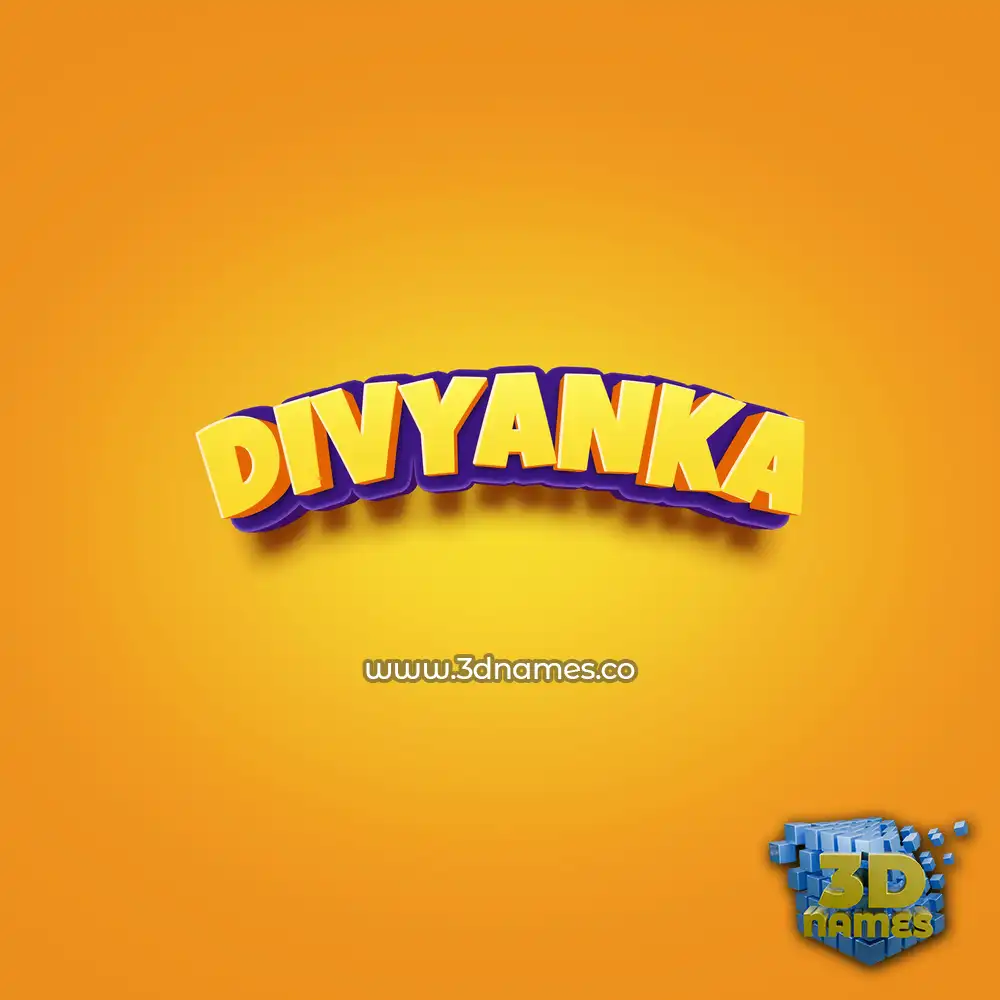 divyanka in Orange Toon style - 3D name wallpaper