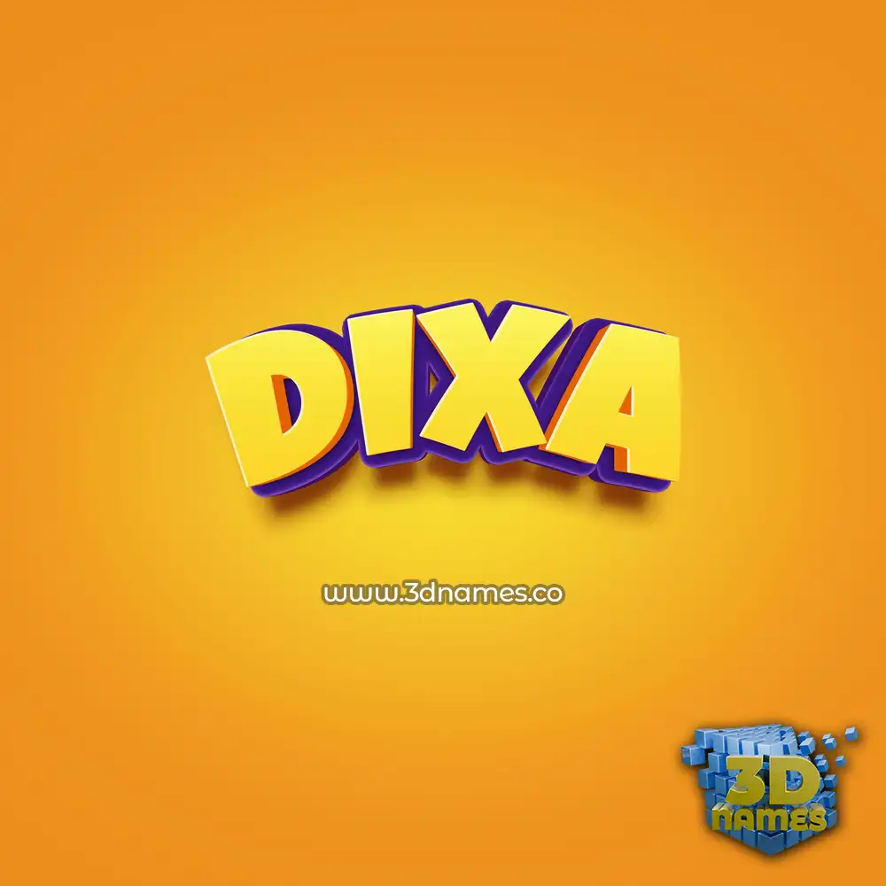 dixa in Orange Toon style - 3D name wallpaper
