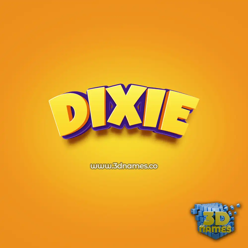 dixie in Orange Toon style - 3D name wallpaper
