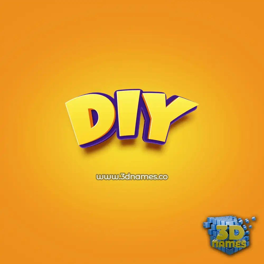 diy in Orange Toon style - 3D name wallpaper