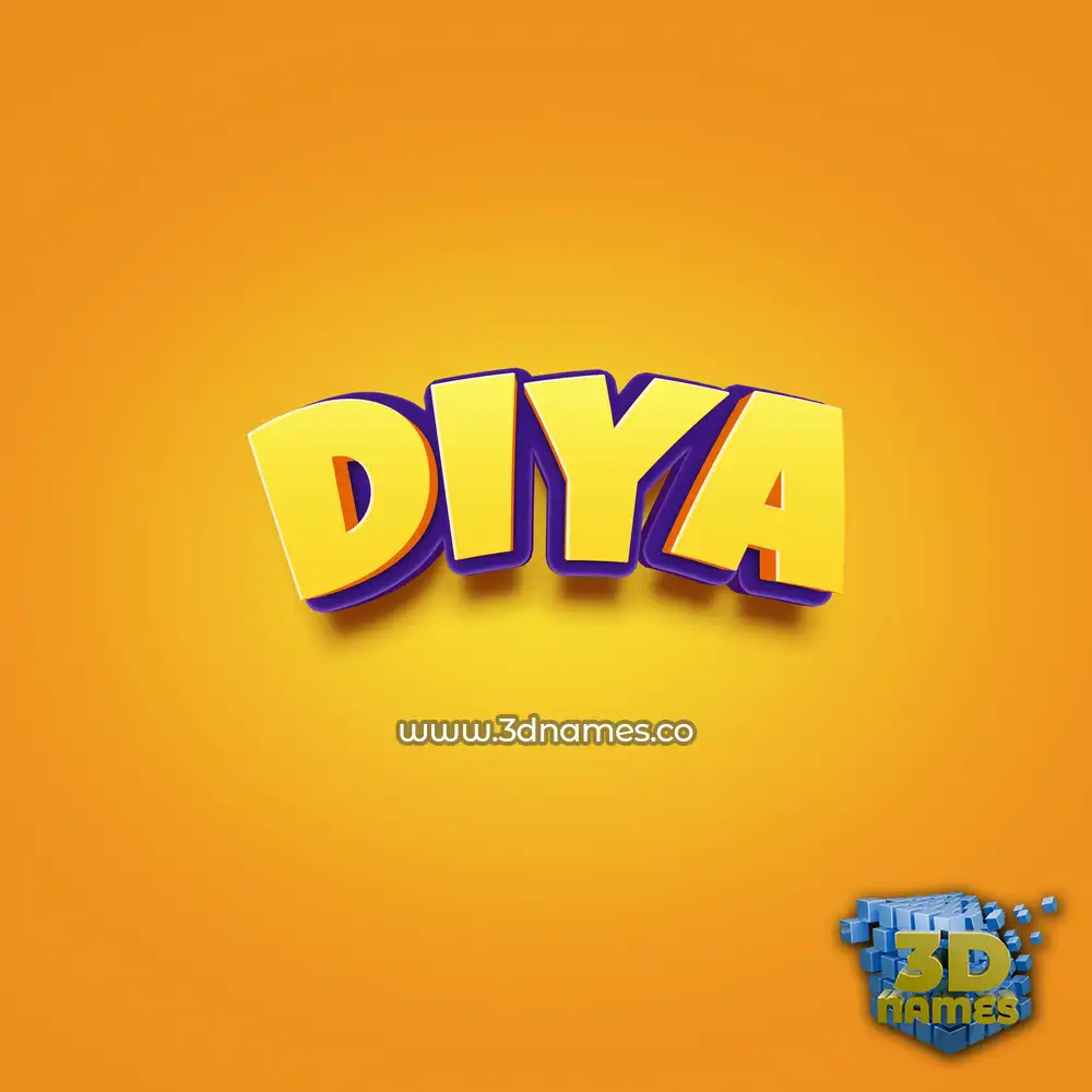 diya in Orange Toon style - 3D name wallpaper