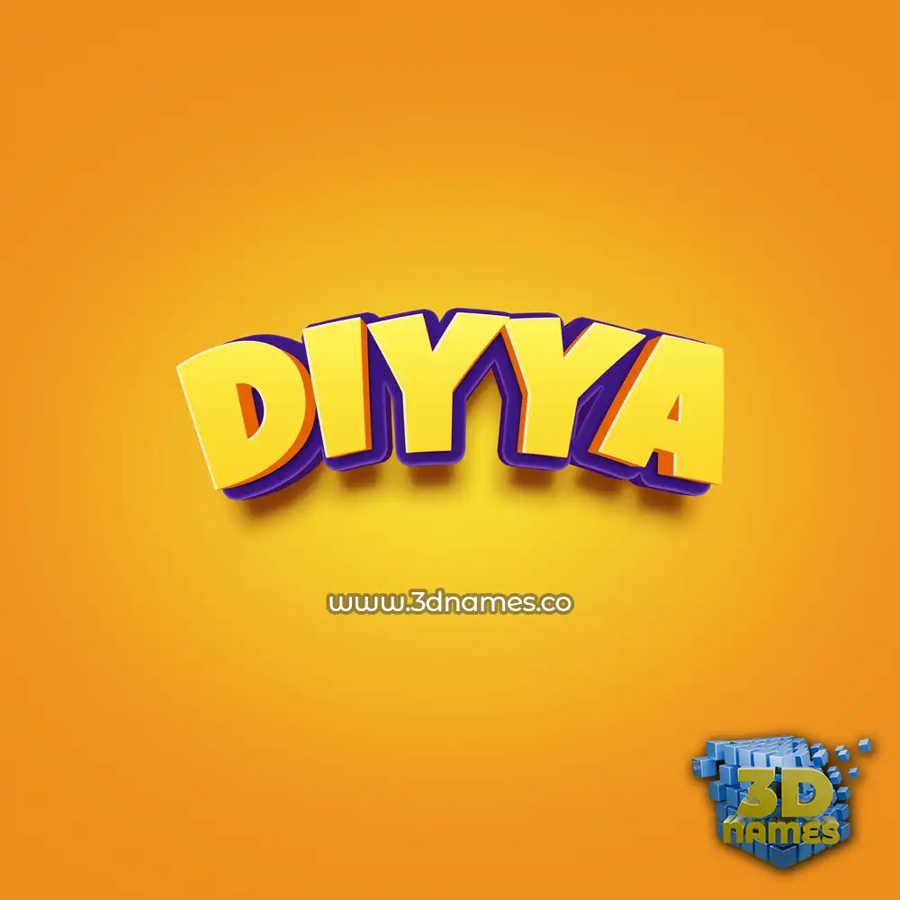 diyya in Orange Toon style - 3D name wallpaper