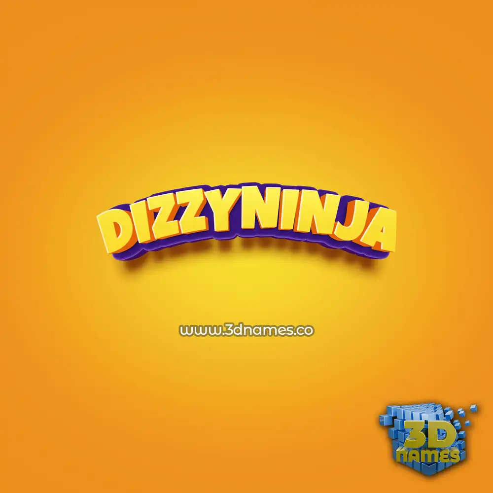 dizzyninja in Orange Toon style - 3D name wallpaper