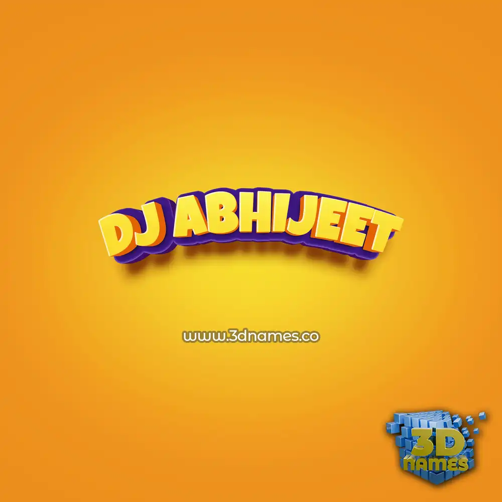 dj abhijeet in Orange Toon style - 3D name wallpaper
