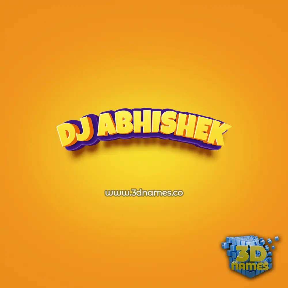 dj abhishek in Orange Toon style - 3D name wallpaper