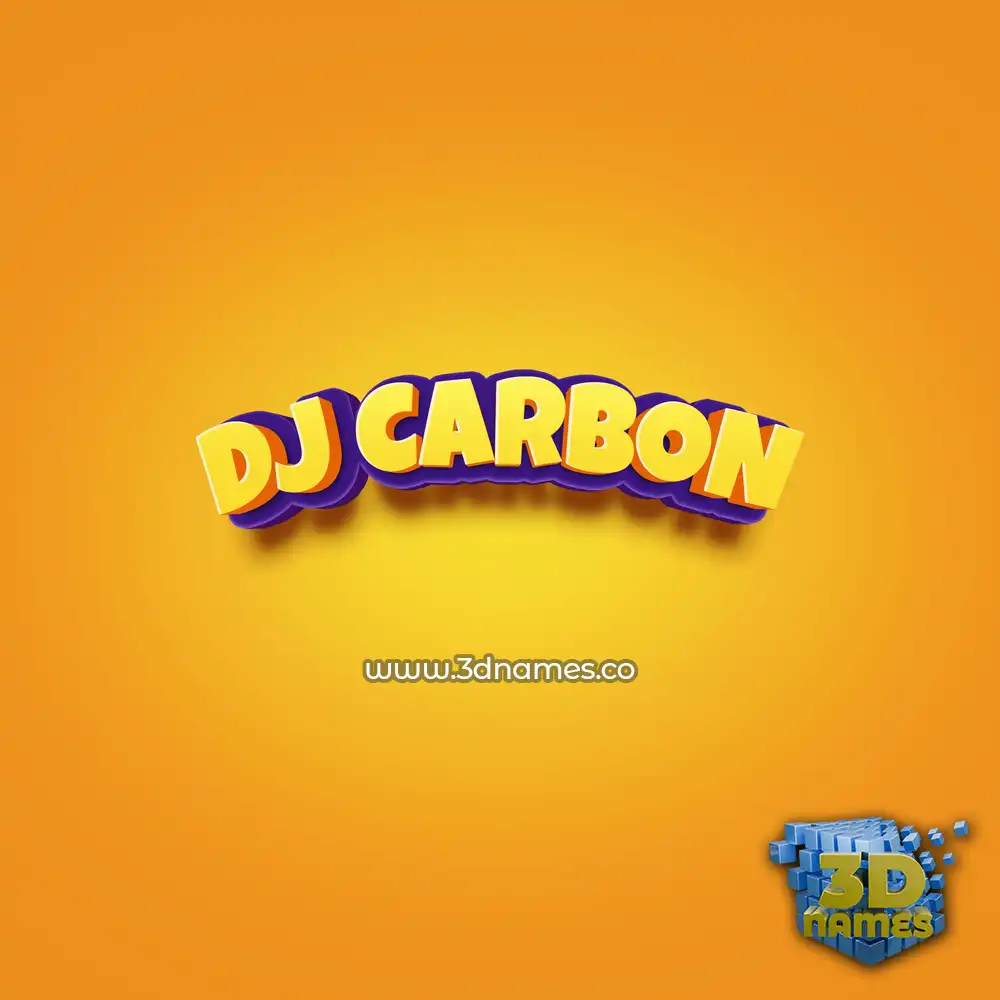 dj carbon in Orange Toon style - 3D name wallpaper