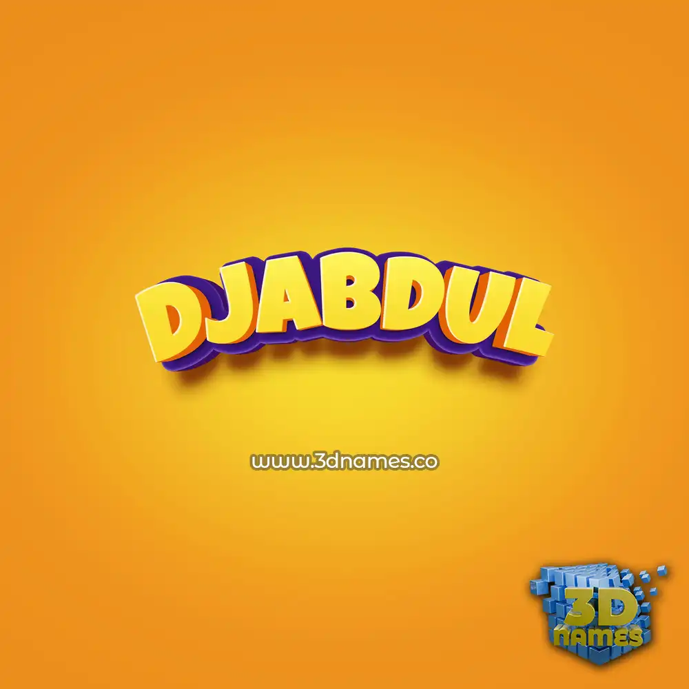 djabdul in Orange Toon style - 3D name wallpaper