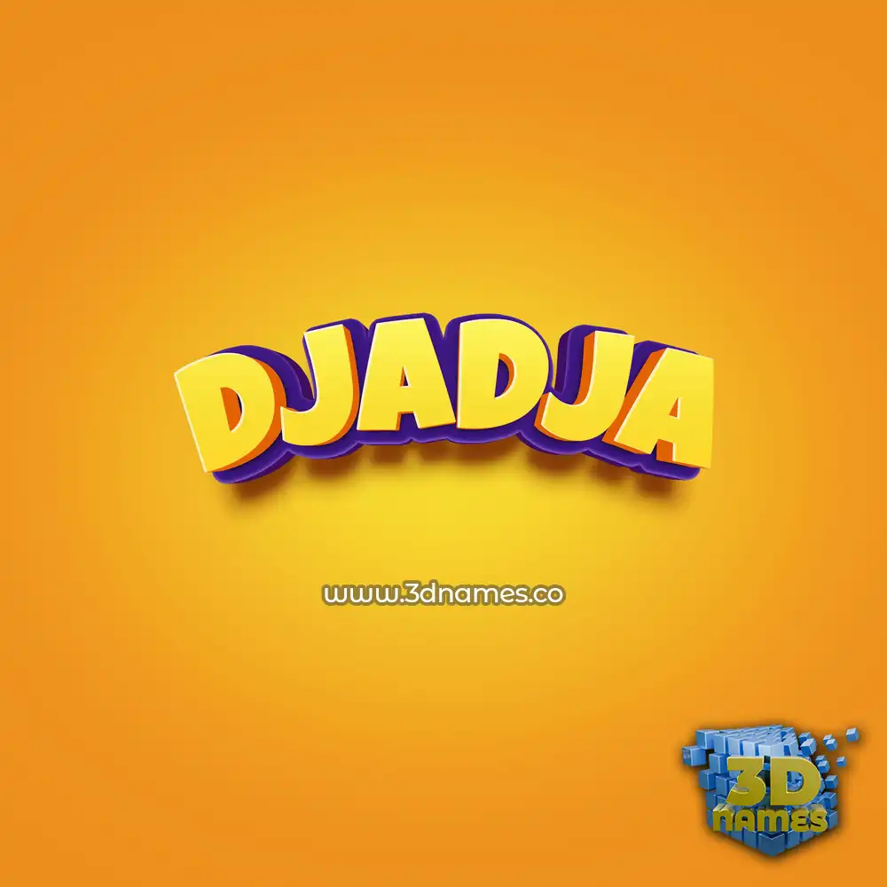 djadja in Orange Toon style - 3D name wallpaper