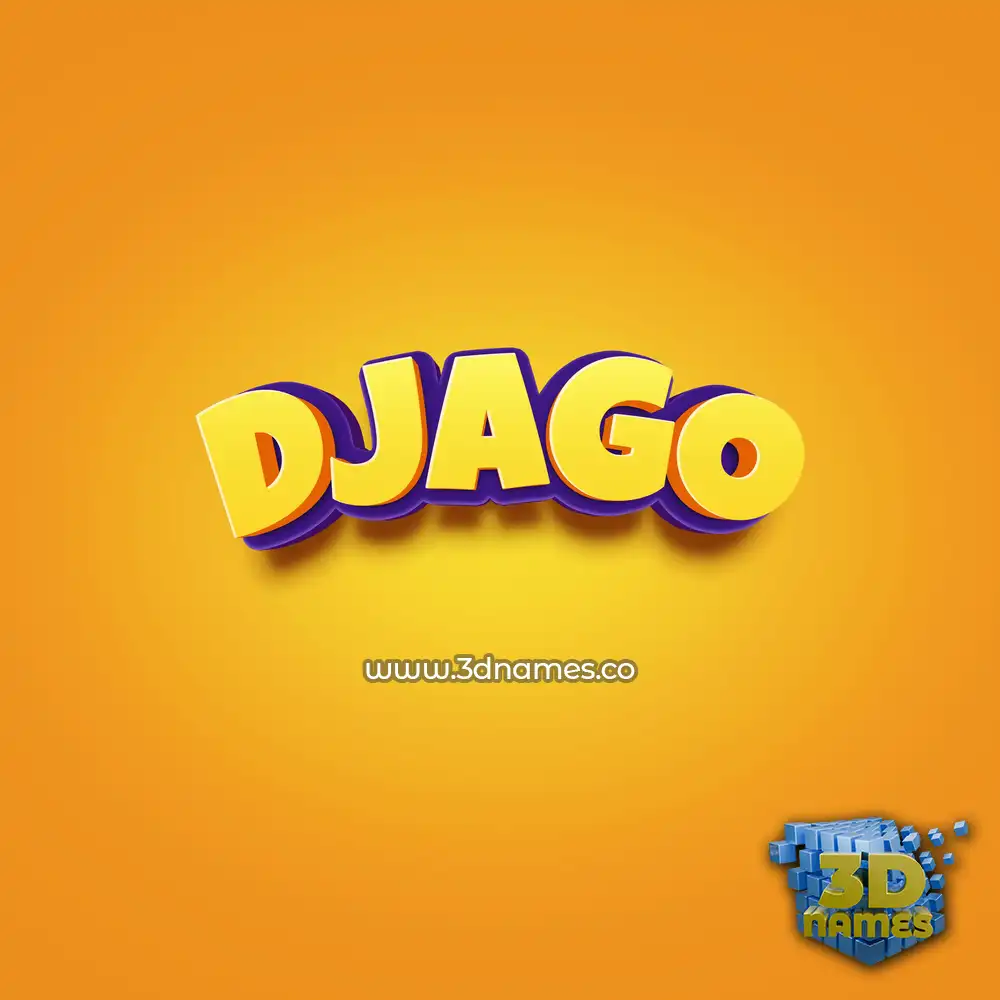 djago in Orange Toon style - 3D name wallpaper