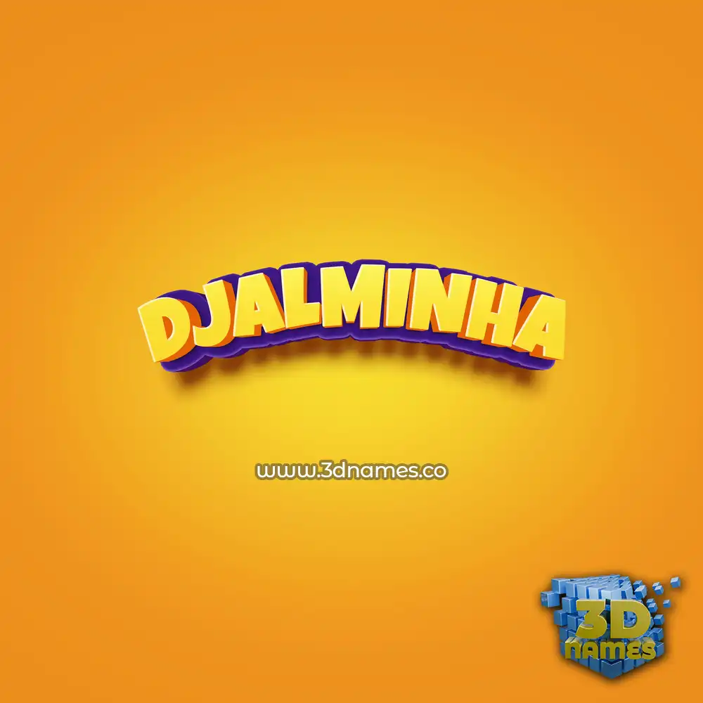 djalminha in Orange Toon style - 3D name wallpaper