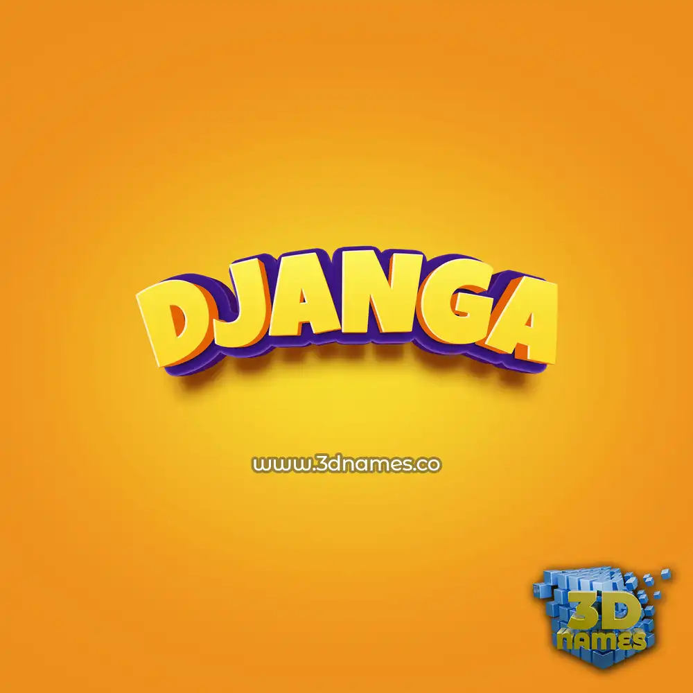 djanga in Orange Toon style - 3D name wallpaper