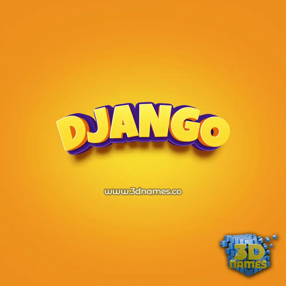 django in Orange Toon style - 3D name wallpaper