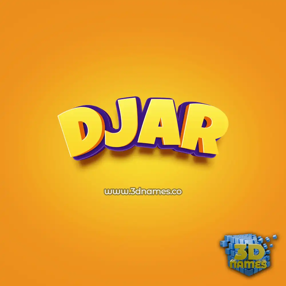 djar in Orange Toon style - 3D name wallpaper