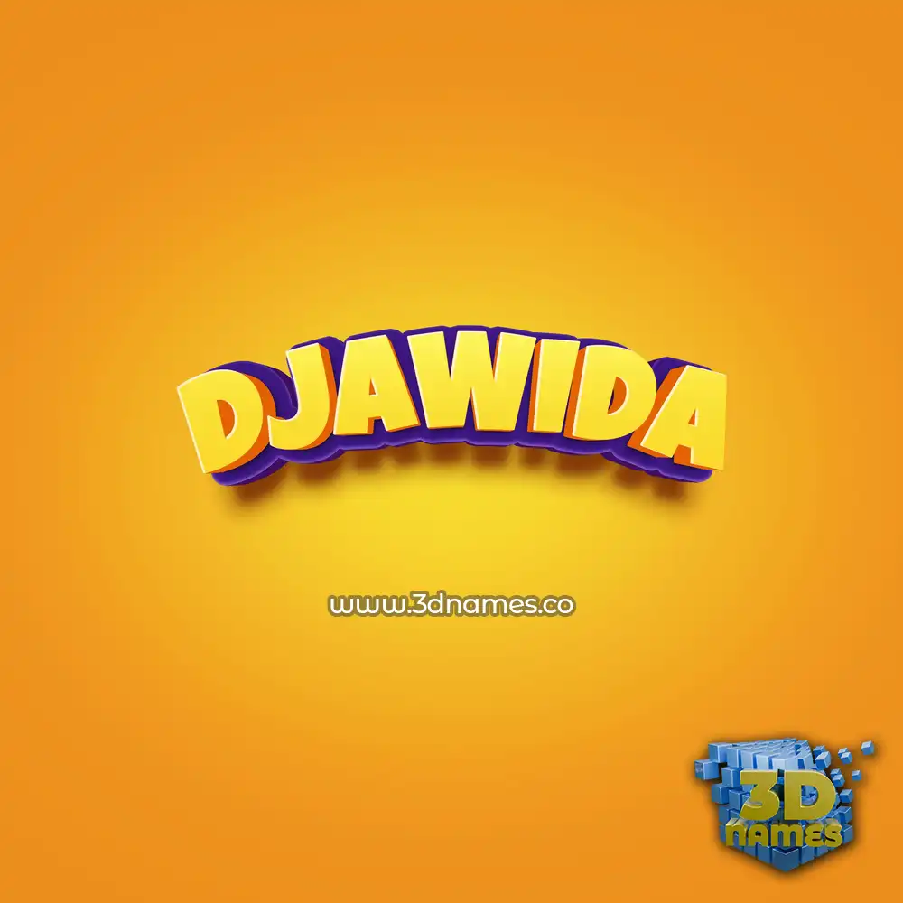 djawida in Orange Toon style - 3D name wallpaper