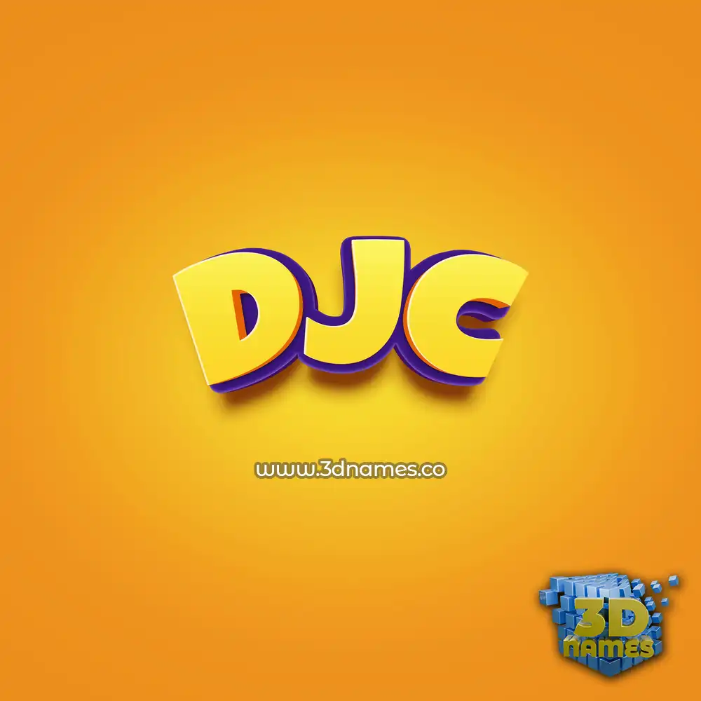 djc in Orange Toon style - 3D name wallpaper