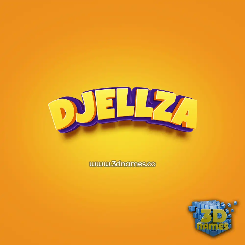 djellza in Orange Toon style - 3D name wallpaper