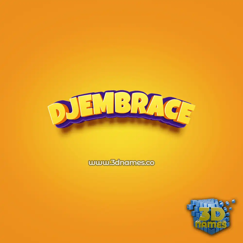 djembrace in Orange Toon style - 3D name wallpaper