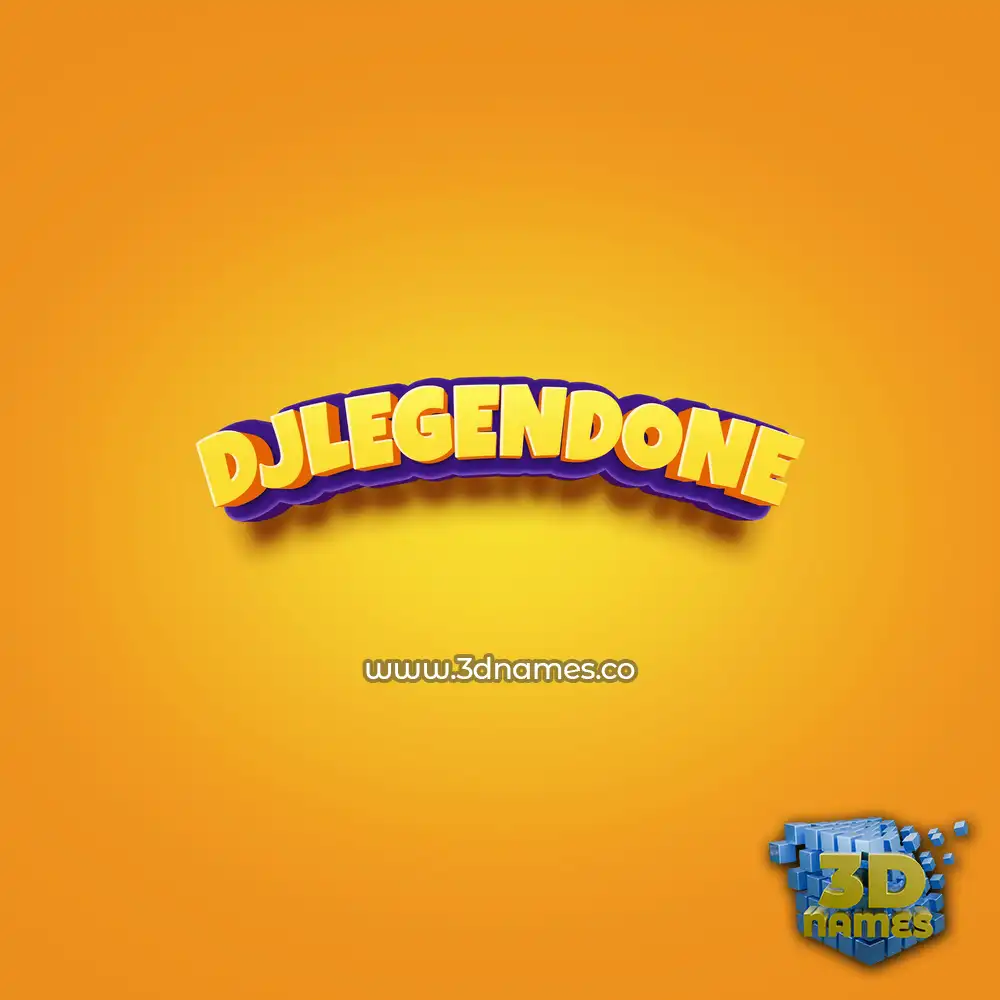 djlegendone in Orange Toon style - 3D name wallpaper
