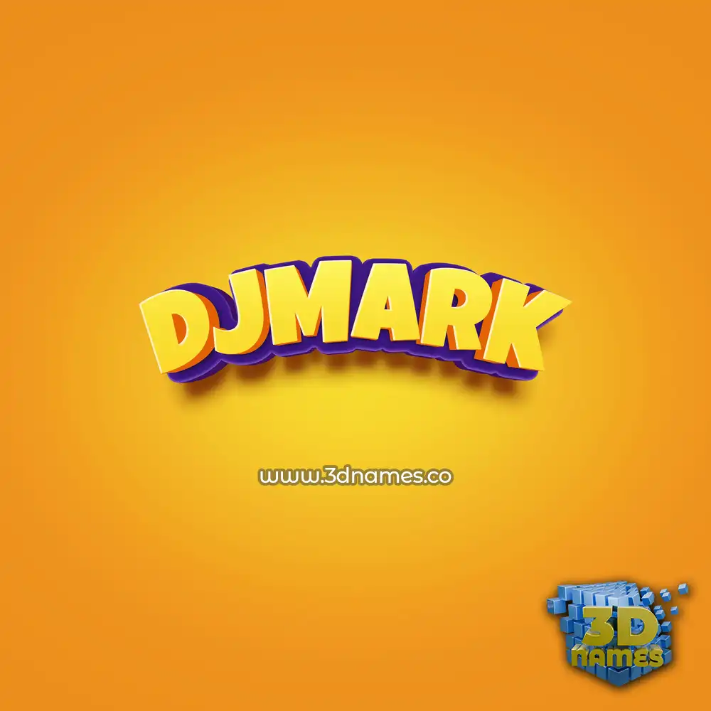 djmark in Orange Toon style - 3D name wallpaper
