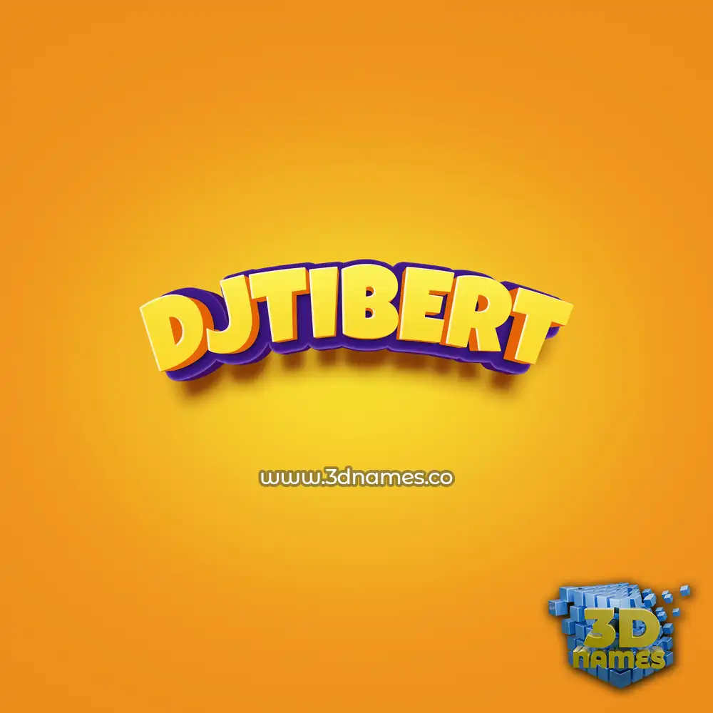 djtibert in Orange Toon style - 3D name wallpaper