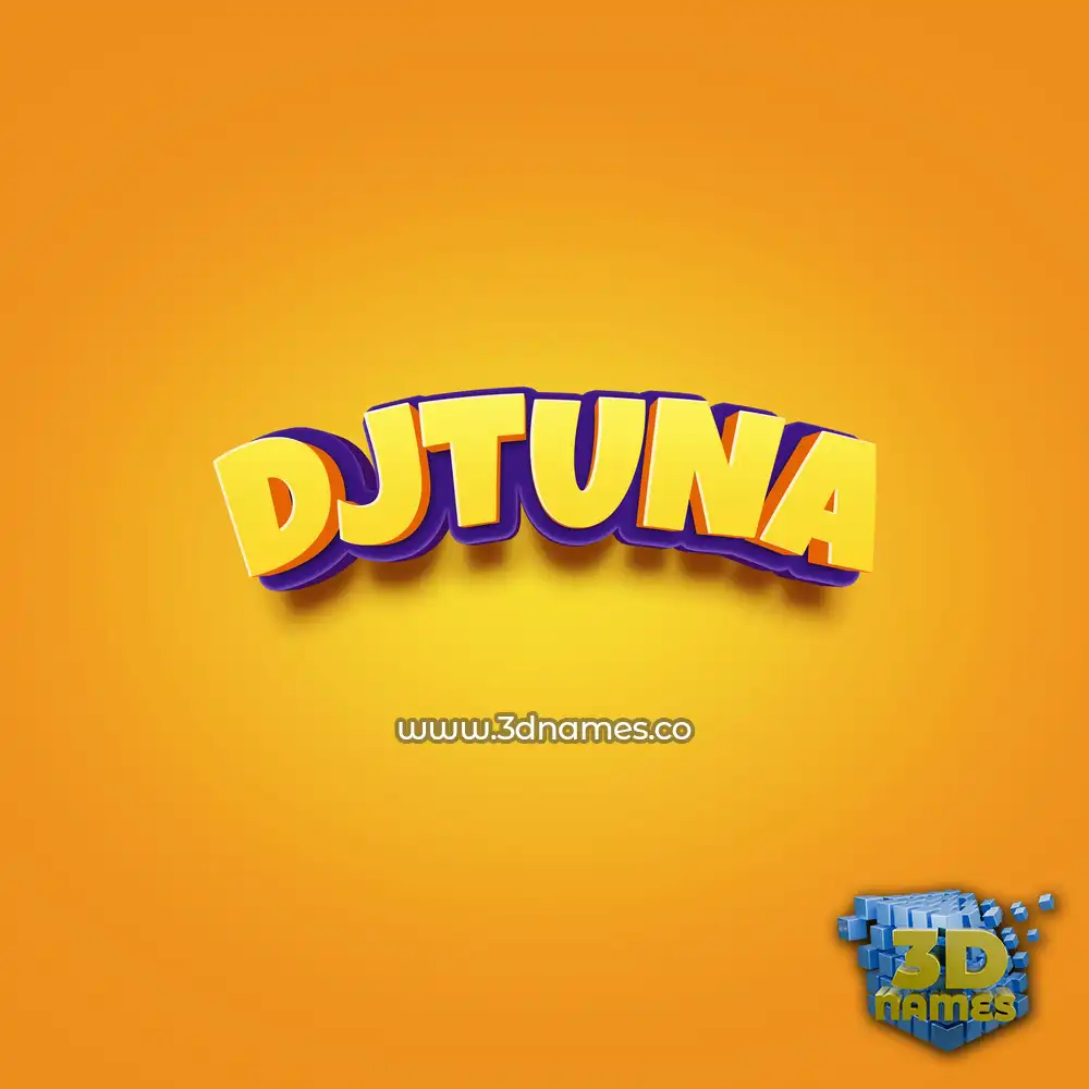 djtuna in Orange Toon style - 3D name wallpaper