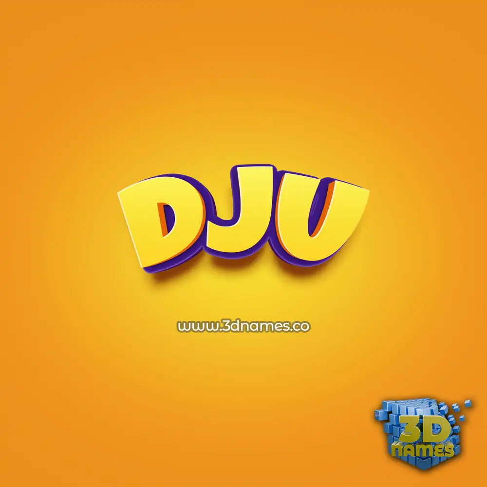 dju in Orange Toon style - 3D name wallpaper