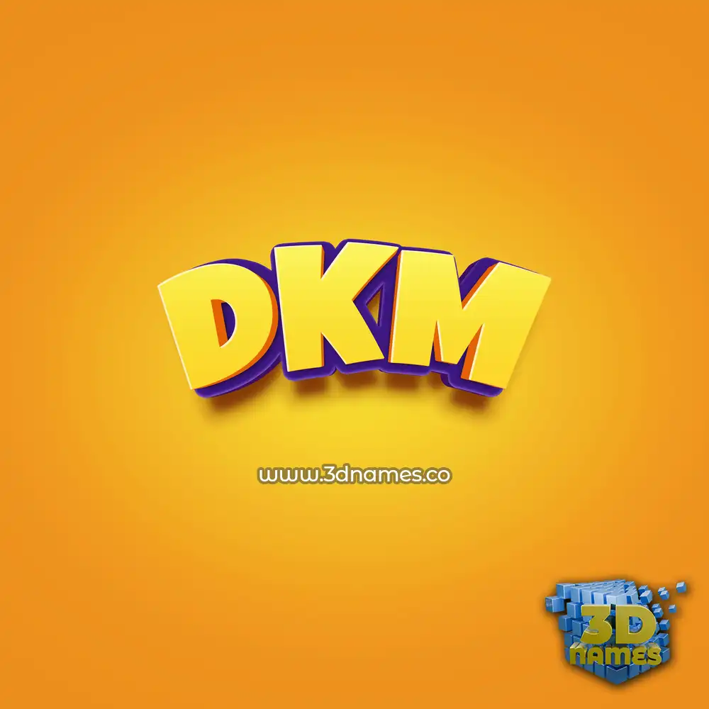 dkm in Orange Toon style - 3D name wallpaper