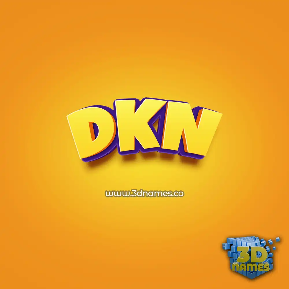 dkn in Orange Toon style - 3D name wallpaper
