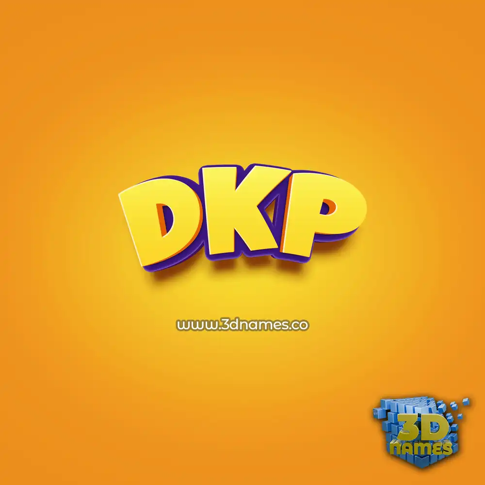 dkp in Orange Toon style - 3D name wallpaper