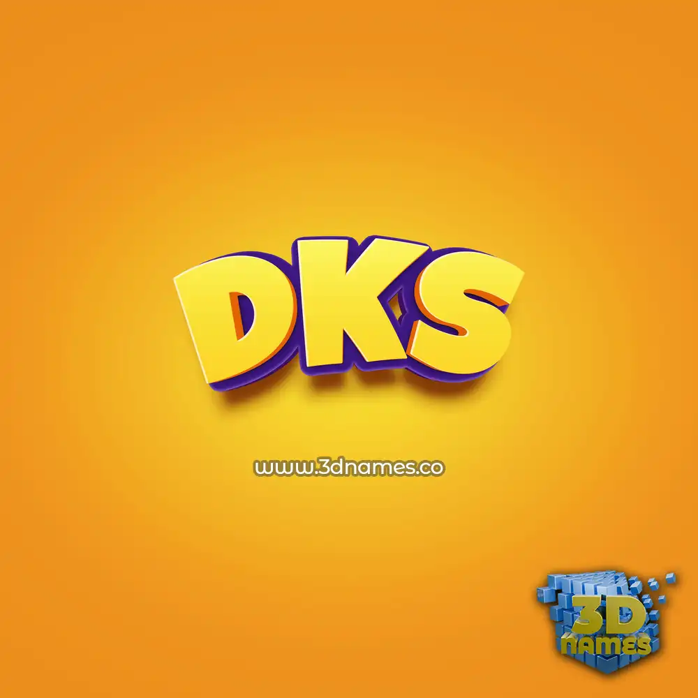 dks in Orange Toon style - 3D name wallpaper