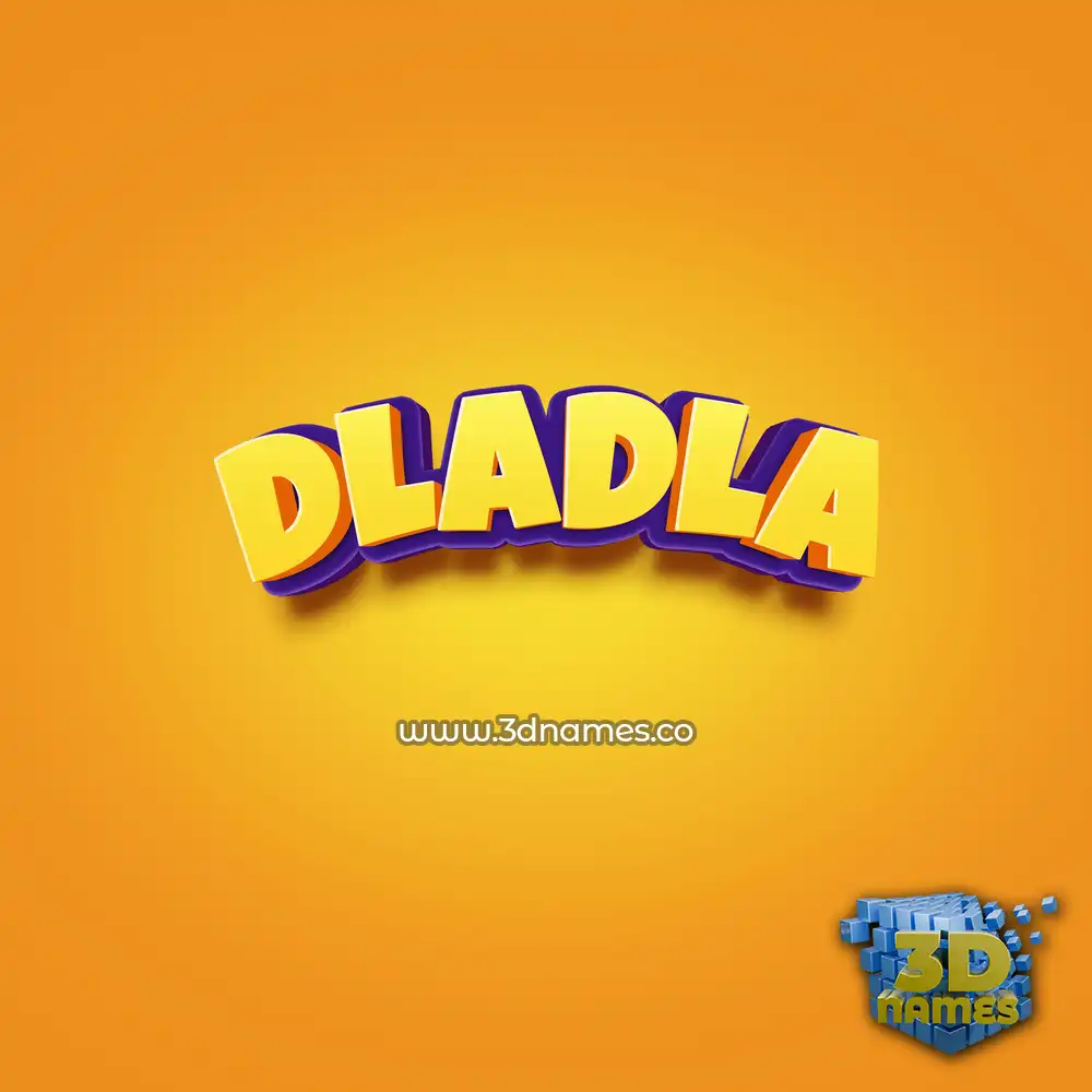 dladla in Orange Toon style - 3D name wallpaper
