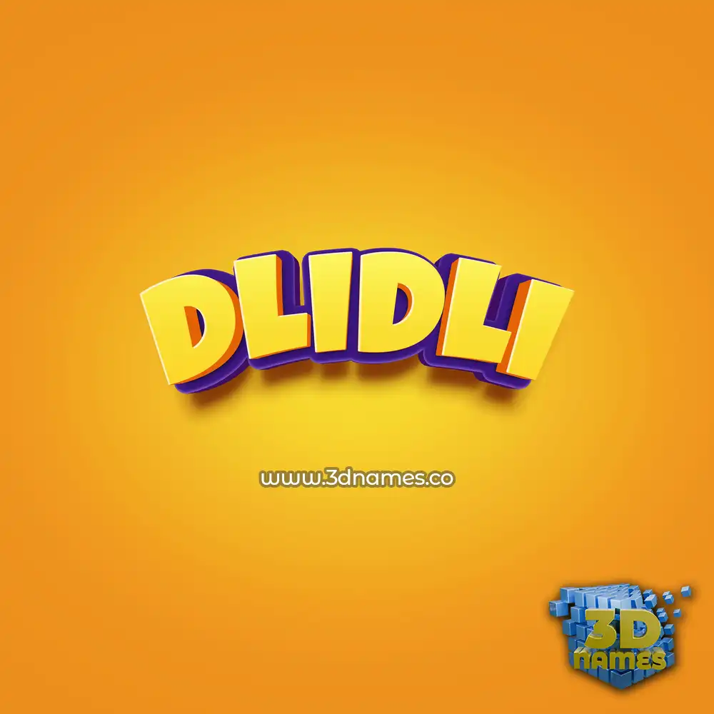 dlidli in Orange Toon style - 3D name wallpaper