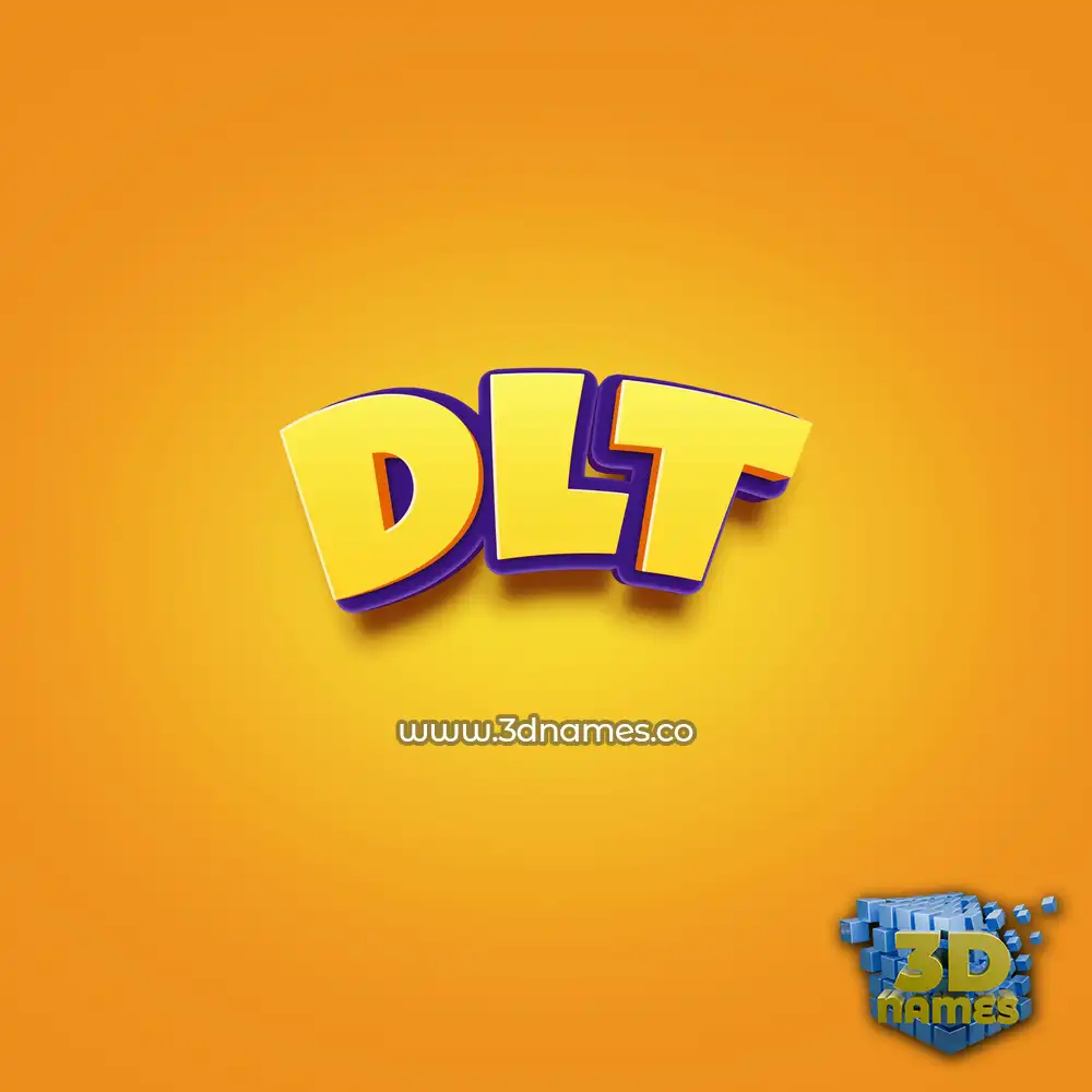 dlt in Orange Toon style - 3D name wallpaper
