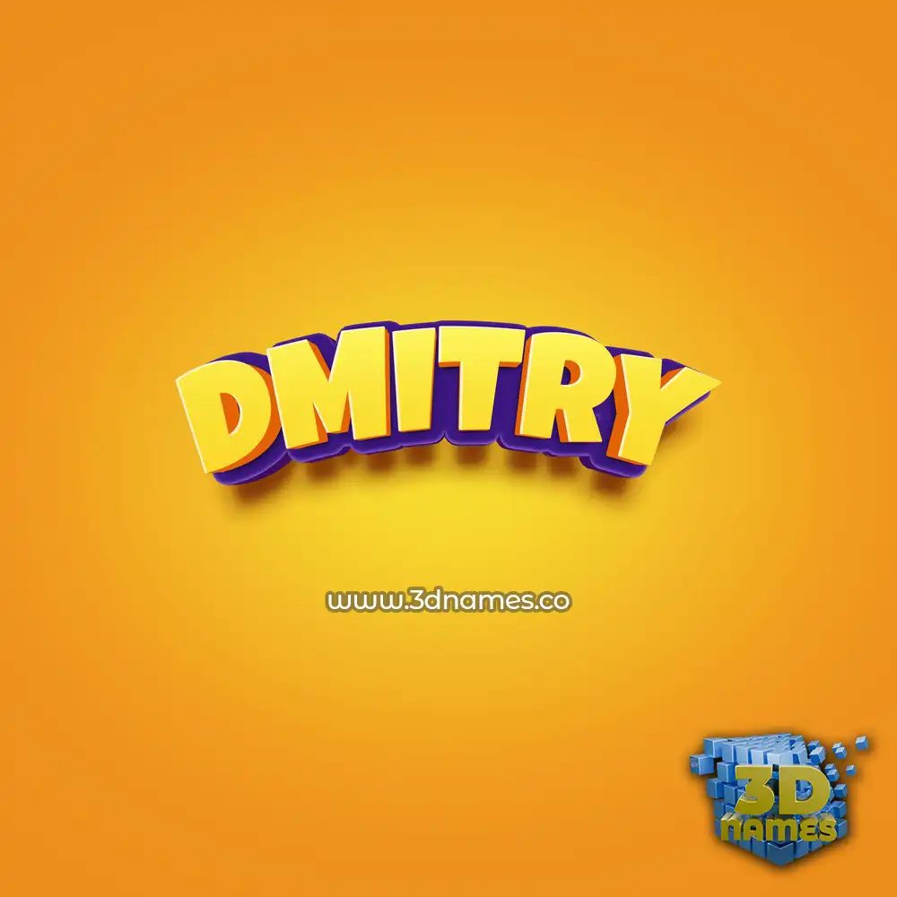 dmitry in Orange Toon style - 3D name wallpaper