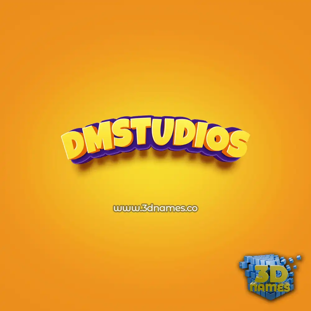 dmstudios in Orange Toon style - 3D name wallpaper